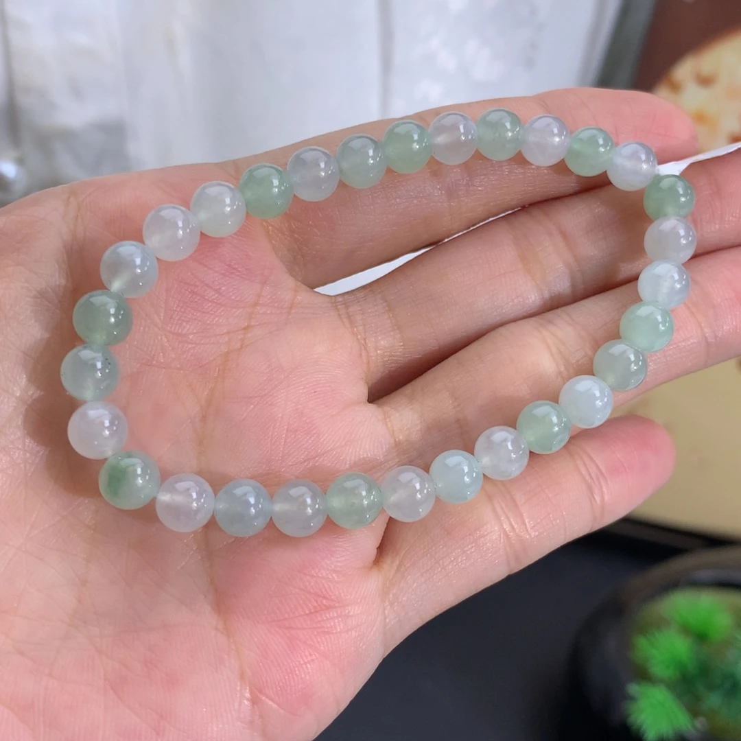 翡翠未镶嵌手串卡6冰胶马卡龙手串