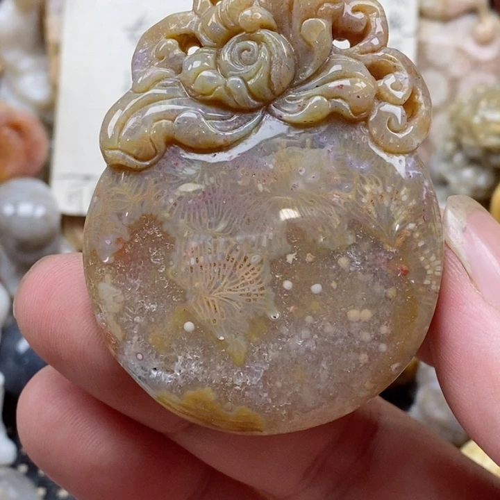 颈饰未镶嵌硅化珊瑚（珊瑚玉）有瑕