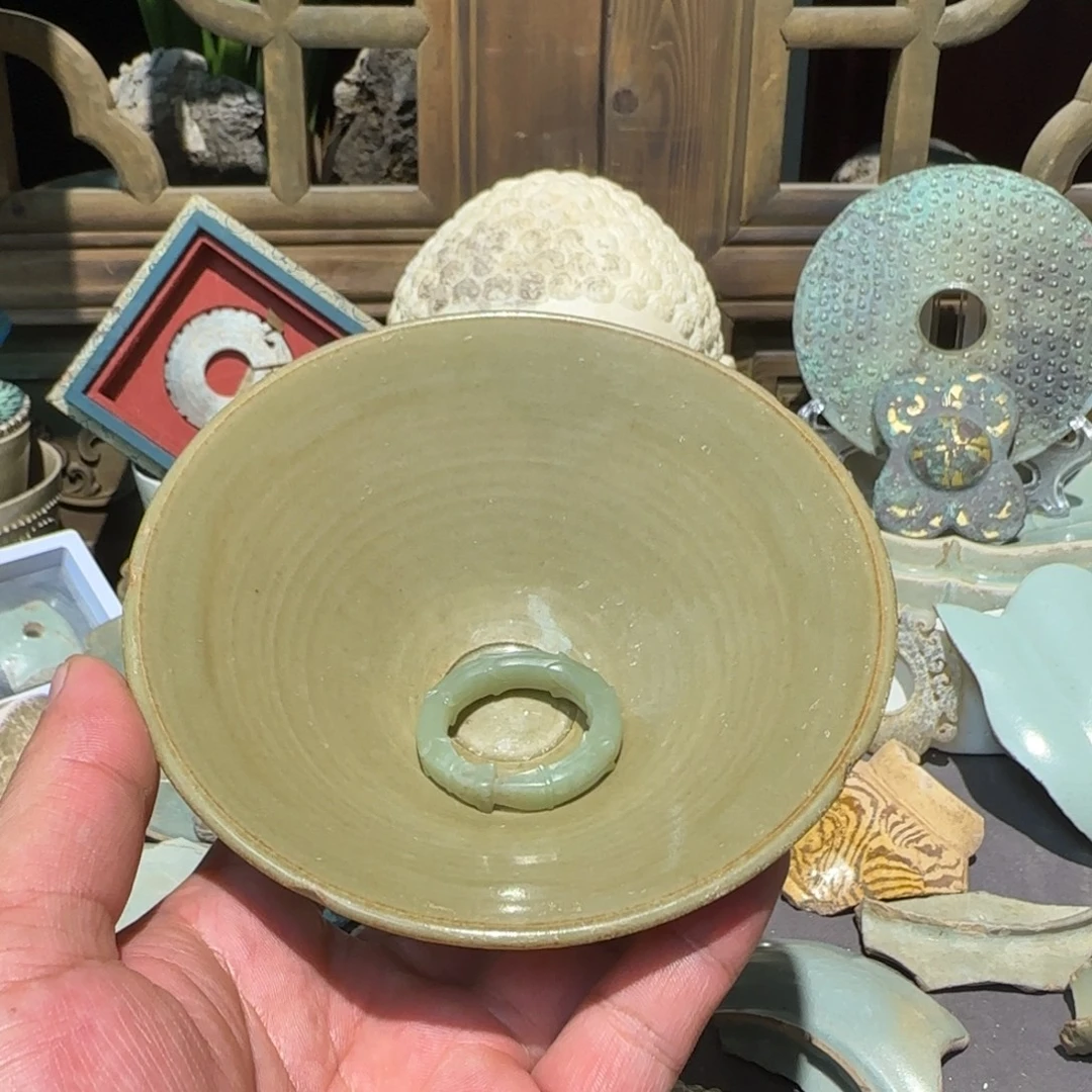 盘***盘茶盏耀州窑刻花茶盏全品