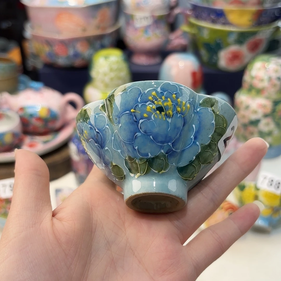 瓷片景德镇手绘高温釉下彩陶瓷茶具
