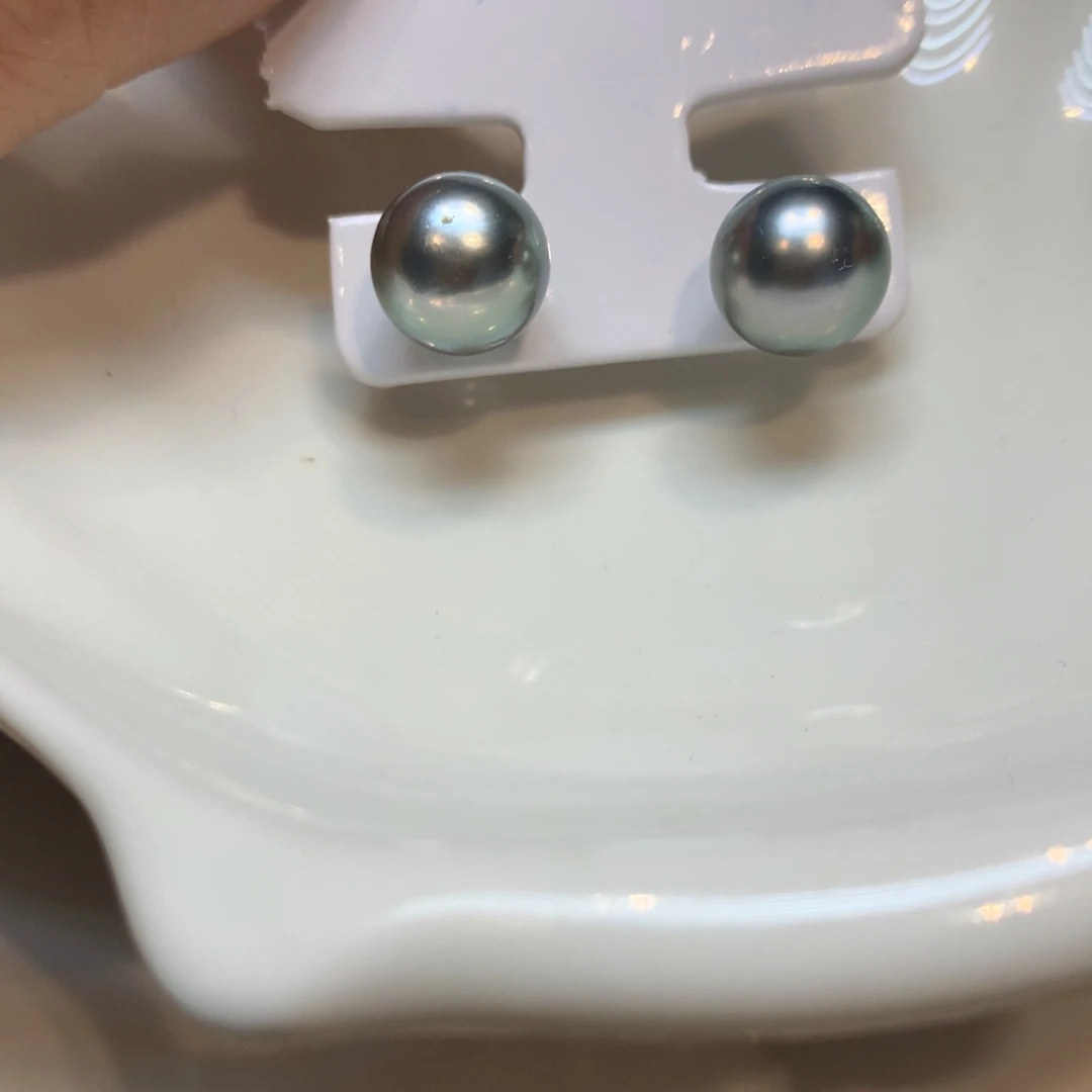 银S925镶嵌海水珍珠耳饰