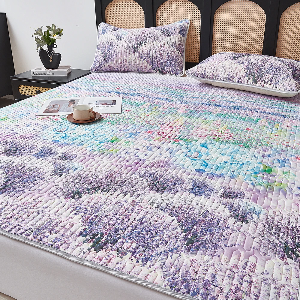 夏季新款乳胶凉席三件套许愿花海三件套