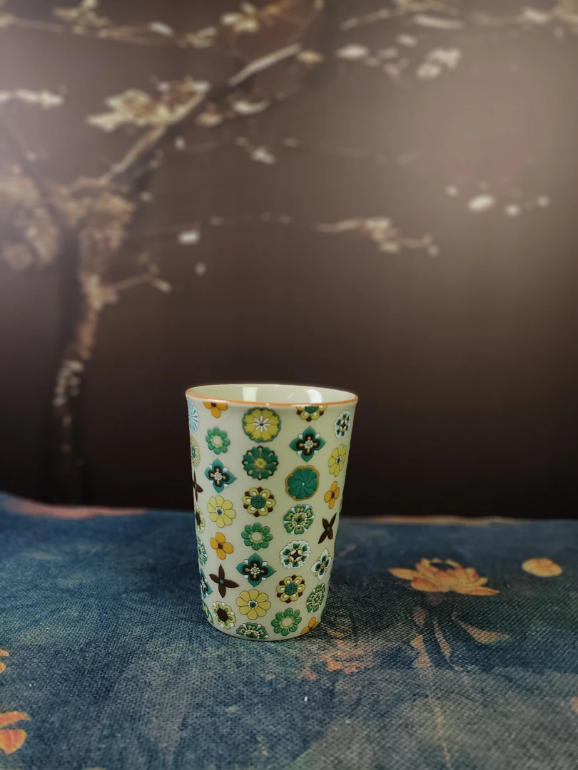 汝窑贴花可乐杯-E053