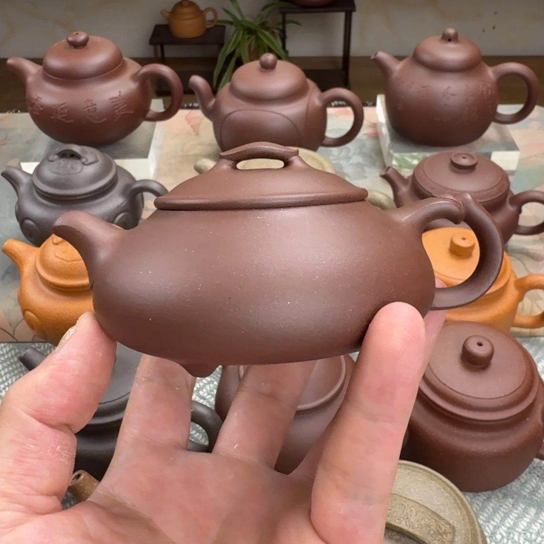 茶壶紫砂简瓢 底槽青 150cc 半手工