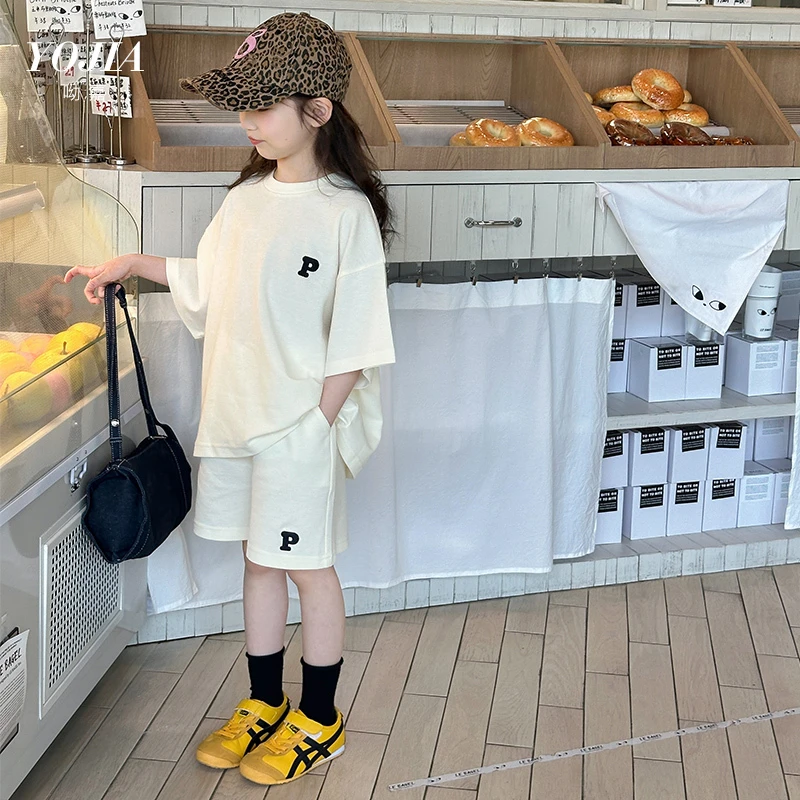 YOJIA【2号玩家】女童运动套装夏季2025新款洋气童装儿童两件套夏装