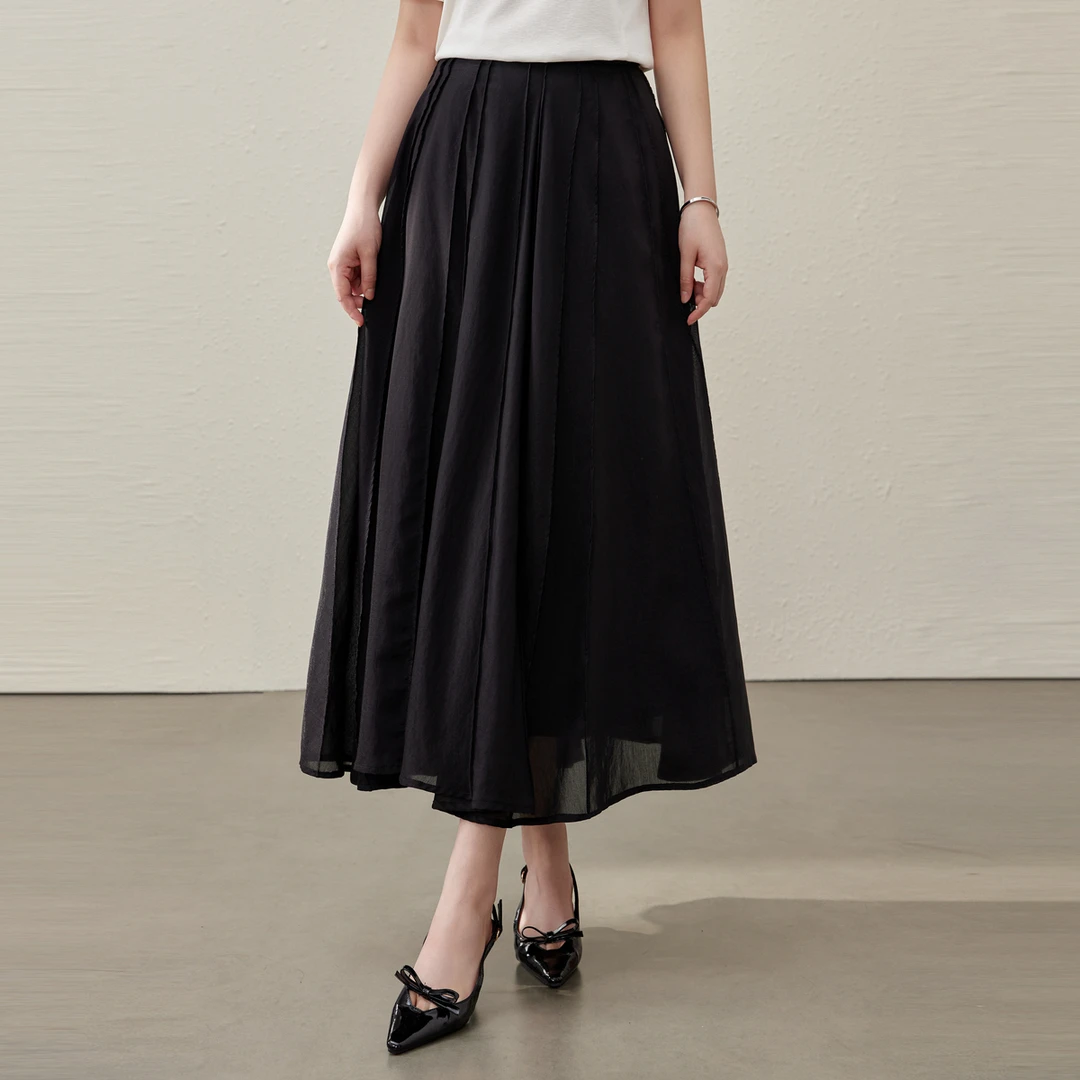 【优雅轻熟风莱赛尔飘逸半身裙】纤莉秀大码女装胖夏装新款QK2484
