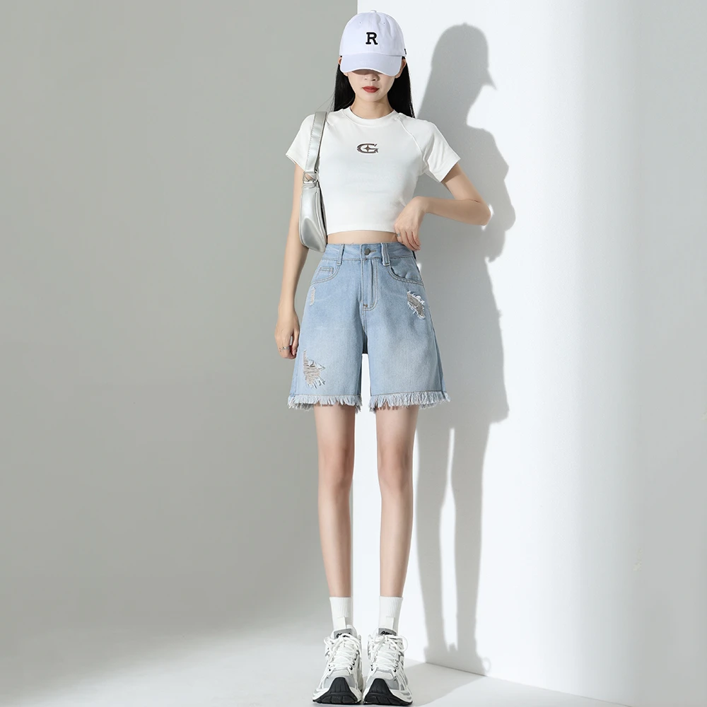 【现货+运费险】牛仔短裤女2025夏款四分裤上新百搭显瘦大码短裤