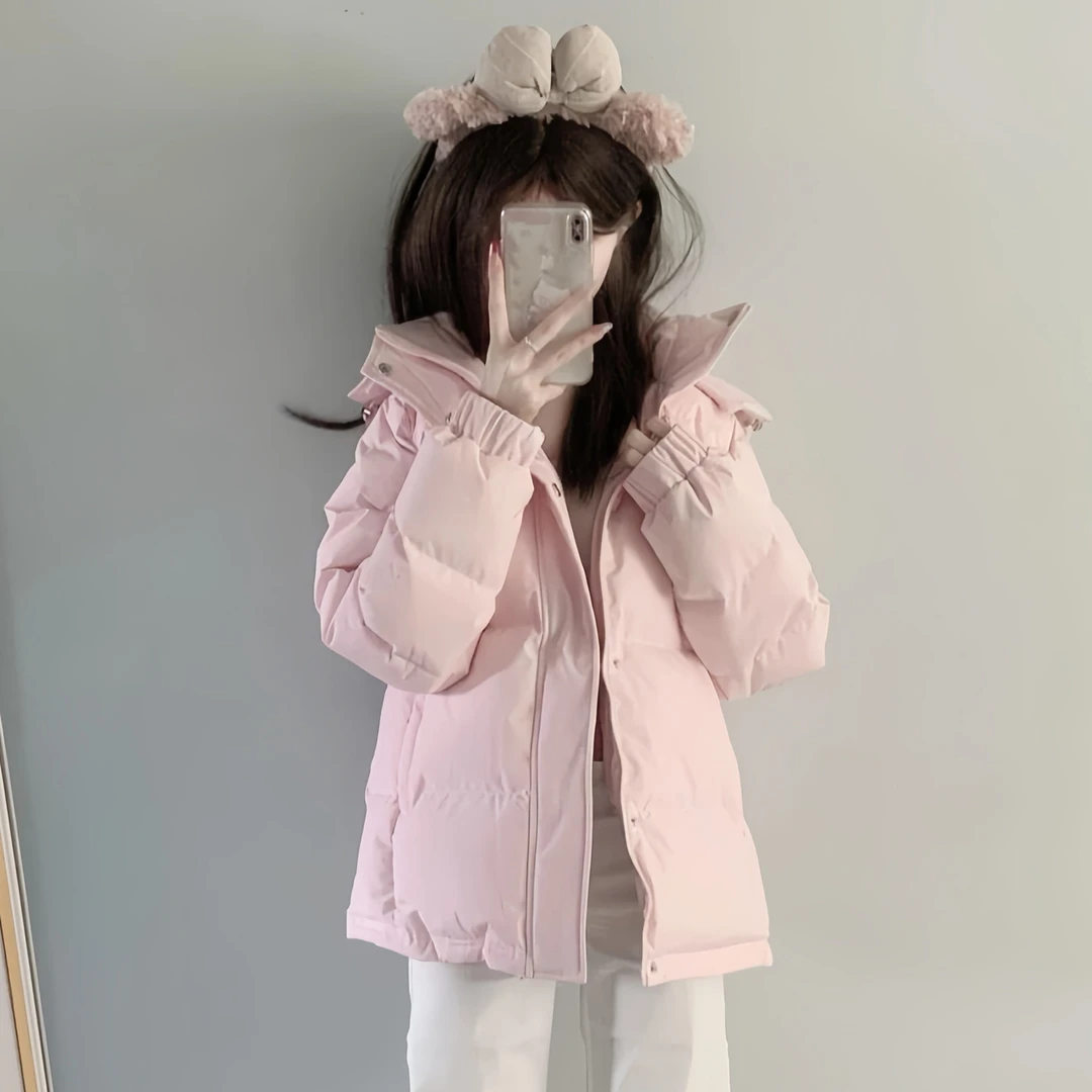 在逃公主洋气减龄羽绒棉服女秋冬季加厚连帽宽松中戏短款棉袄外套