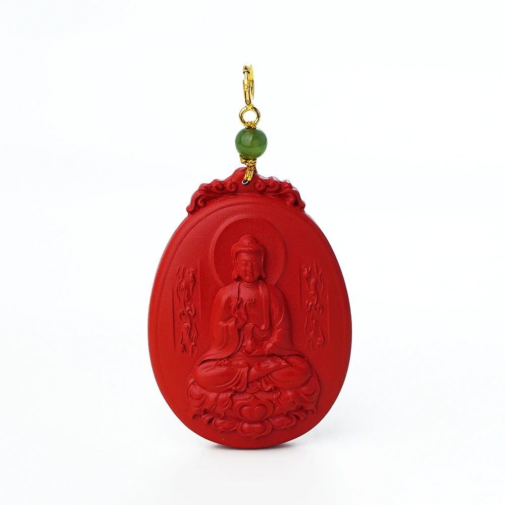 含辰砂工艺品银925朱砂百搭扣吊坠44641