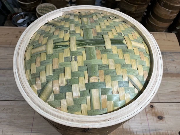 手工竹蒸笼加厚加高耐高温家用蒸屉圆形竹编蒸包子馒头