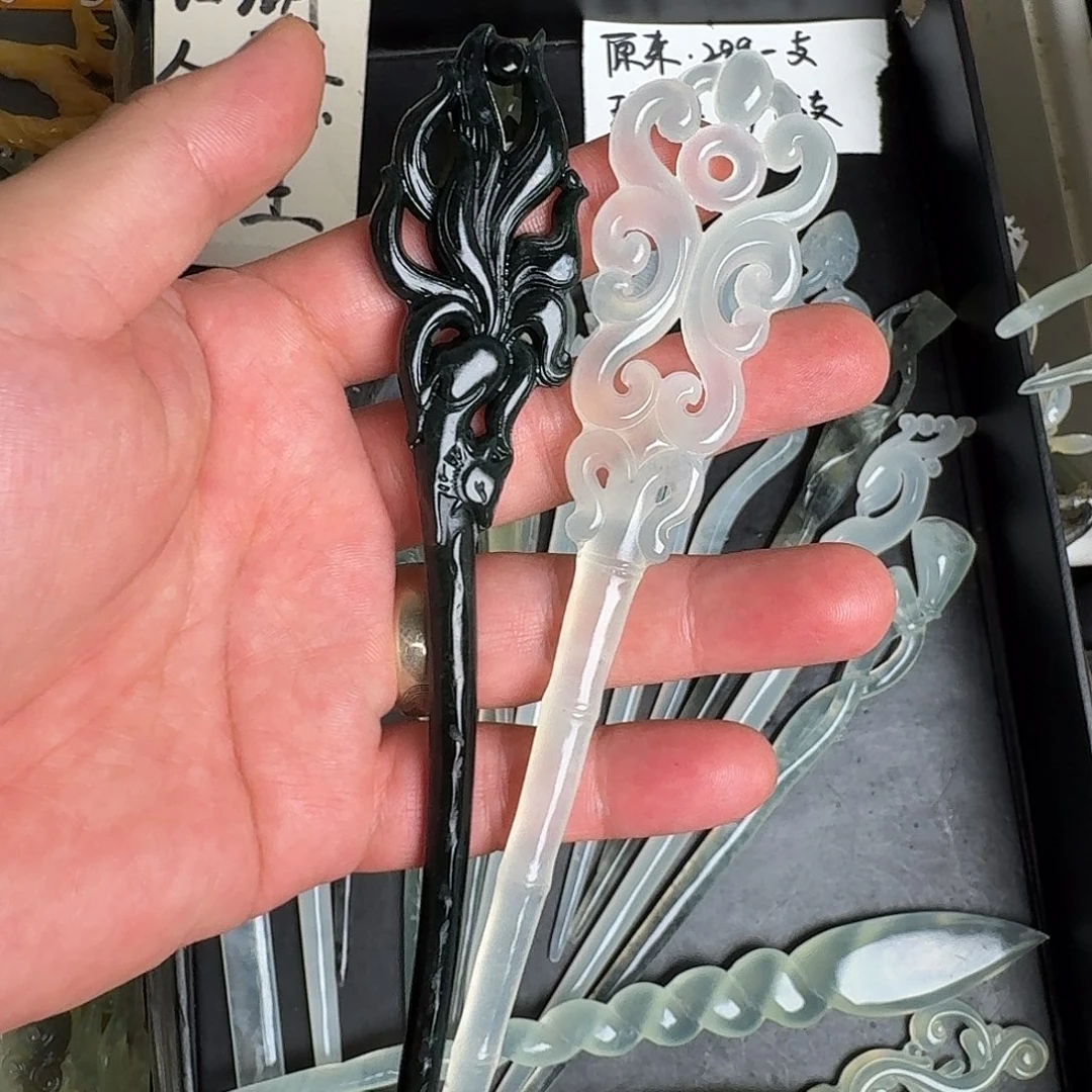 ****爷蛇纹石玉未镶嵌发饰