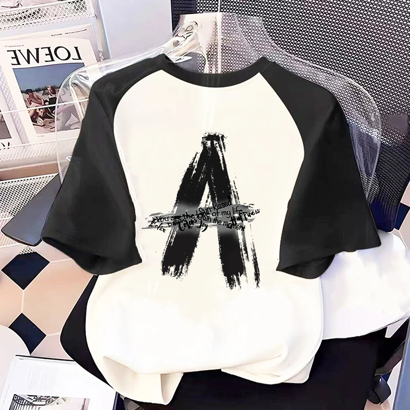 美式插肩短袖t恤女2025夏季新款爆款纯棉宽松体恤小个子短款上衣