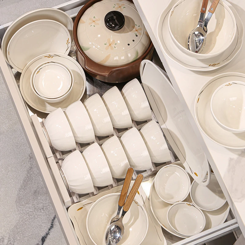 极简秋序新家入住厨房用具盘子家用家用餐具乔迁之喜餐具套装果盘