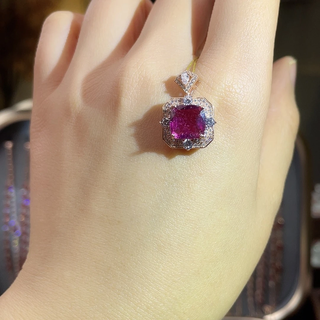 碧玺颈饰银S925镶嵌