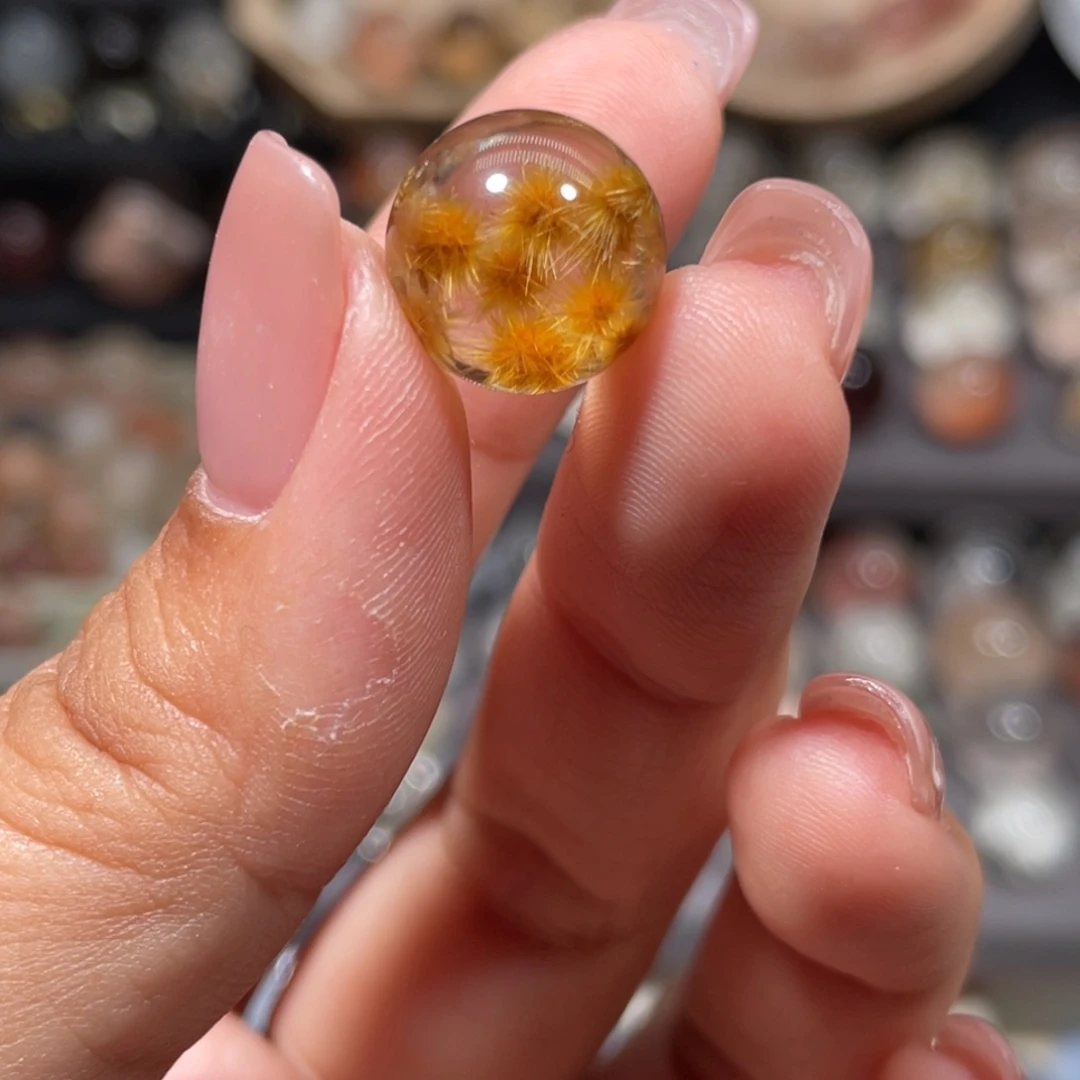 未镶嵌珠宝半成品发晶霸*行太阳花圆珠13mm
