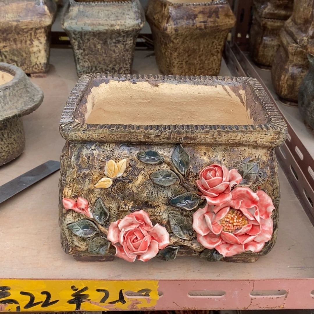 红陶青藤花器多肉花盆