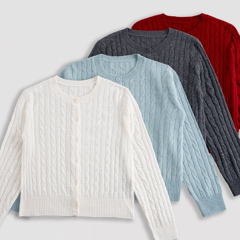 青娘子（星迹）亲肤软糯修身保暖百搭时尚女士羊绒上衣开衫61690