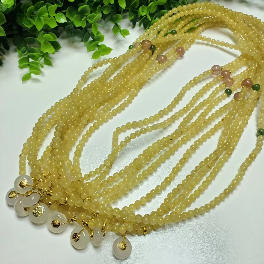 X474【赵小姐】黄水晶招财多圈手链,多样性发其一