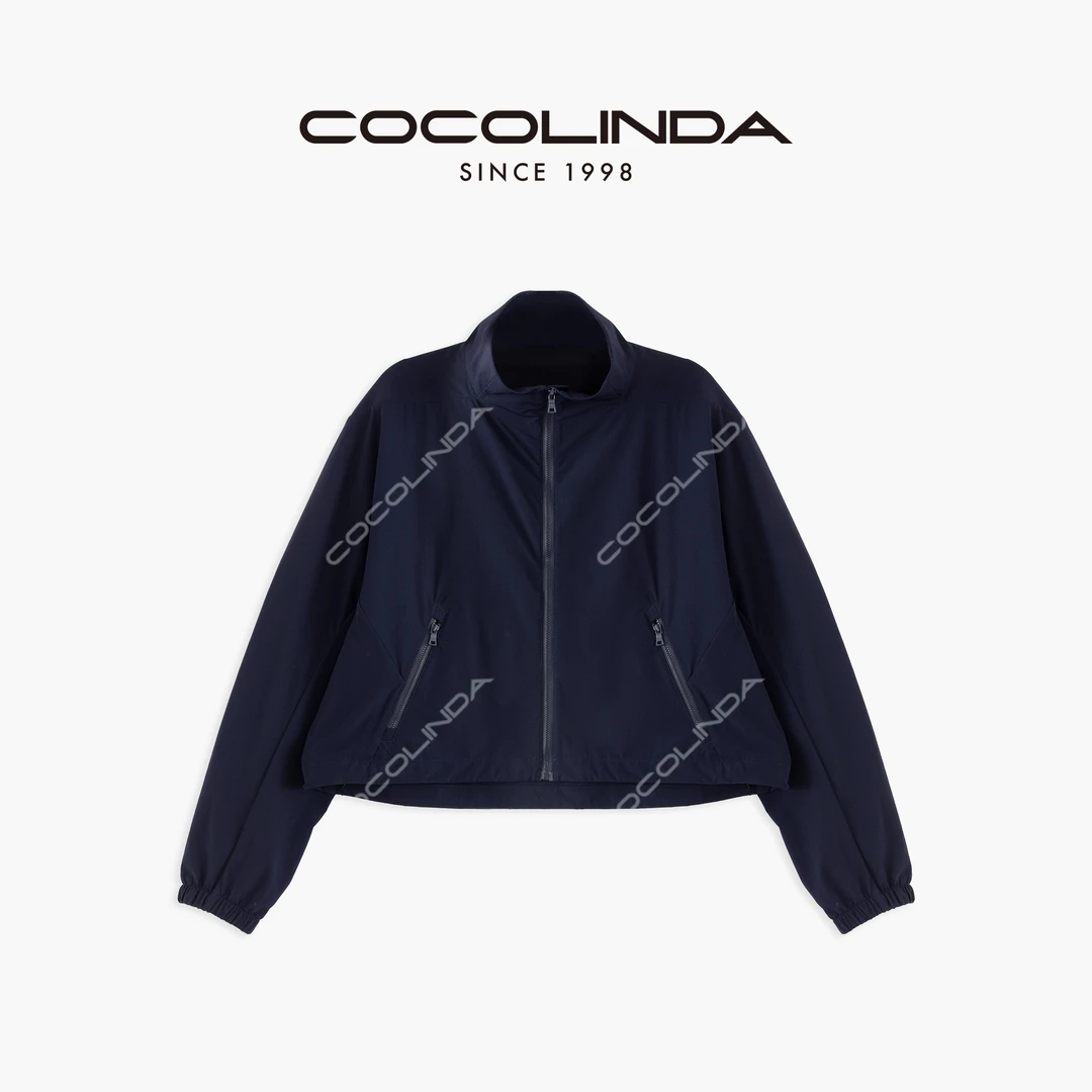 COCOLINDA | 藏蓝色薄款舒适透气运动风夏季清凉短款外套C2897