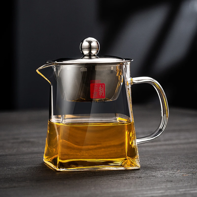 耐高温玻璃茶具分茶器家用公道杯茶漏一体带盖加厚公杯大容量泡茶