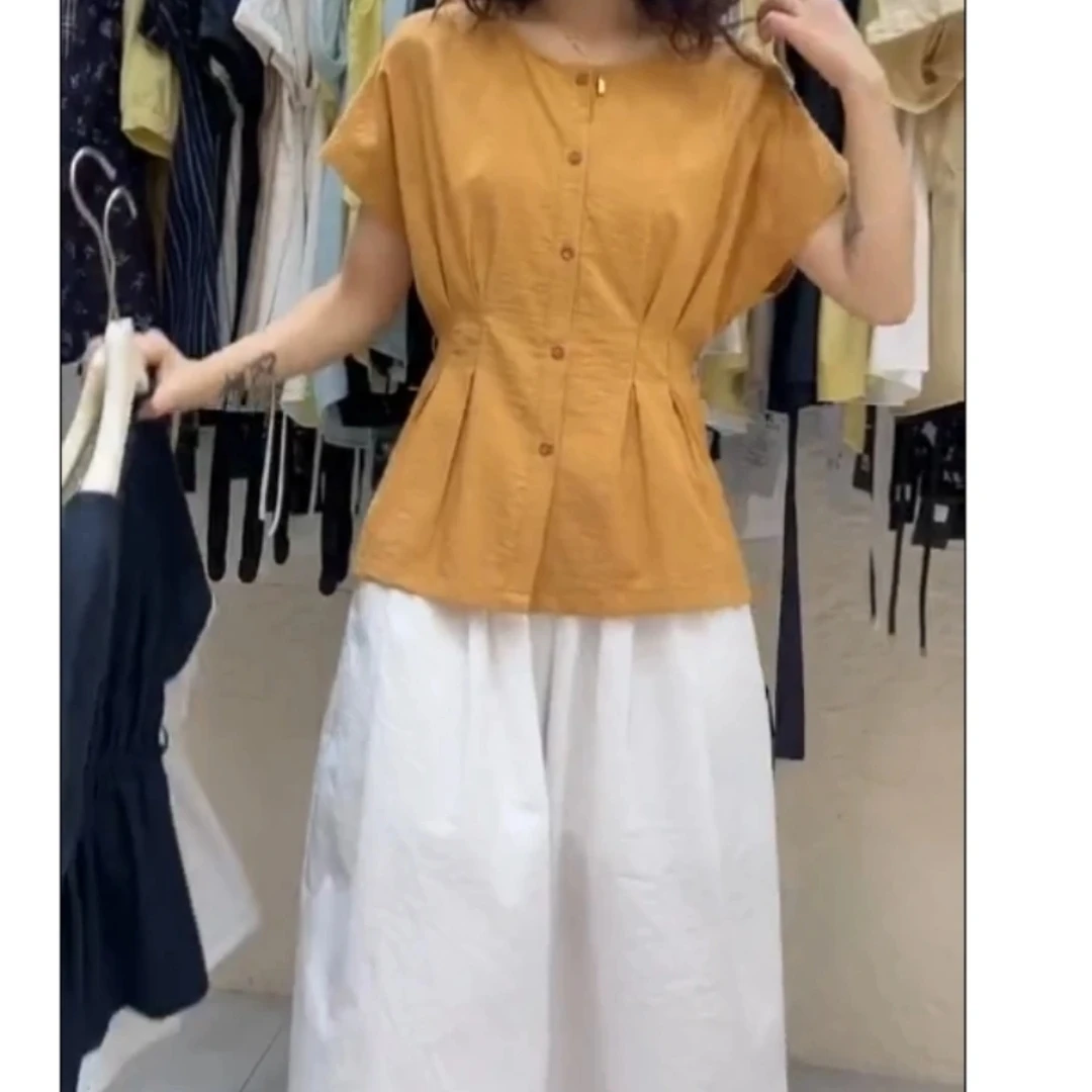 时尚百搭休闲潮流精品女装上衣阔脚裤宽松束腰