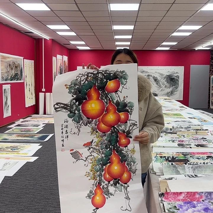 国画三尺葫芦图画