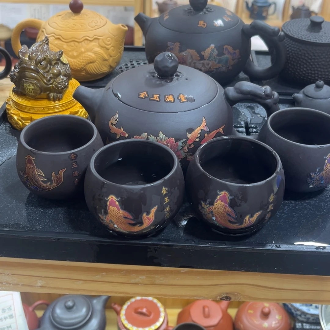 紫砂茶杯一壶4杯紫砂壶