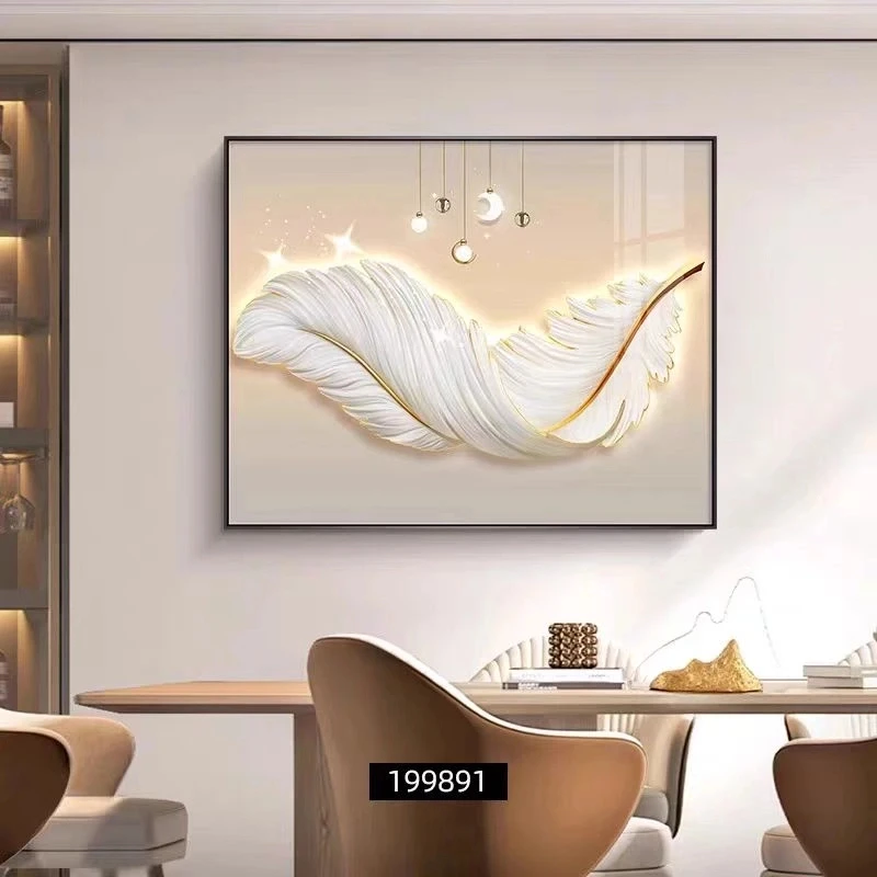 羽毛现代简约电表箱装饰画客厅电闸遮挡挂画55x45