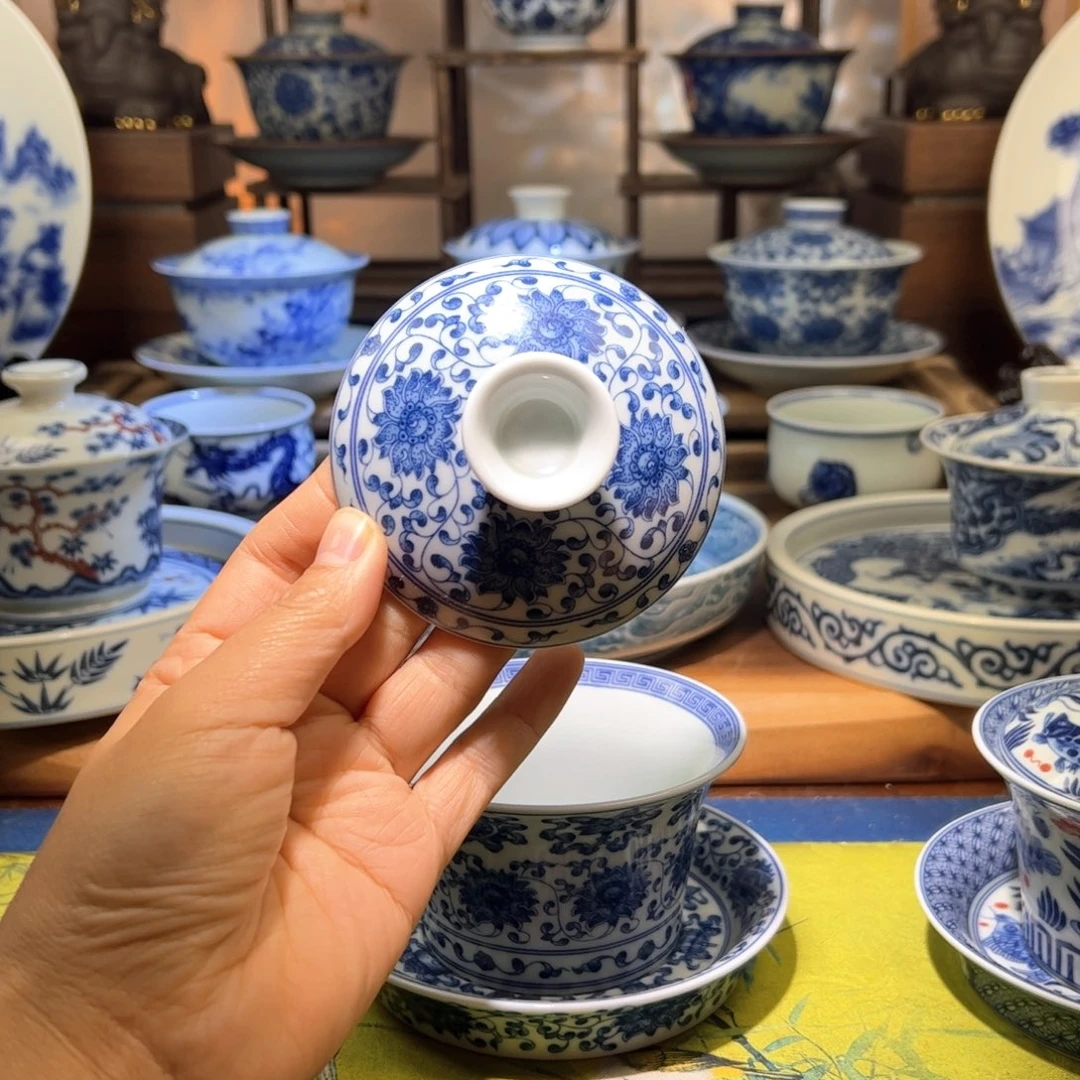 羊景德镇陶瓷八宝马蹄单盖子