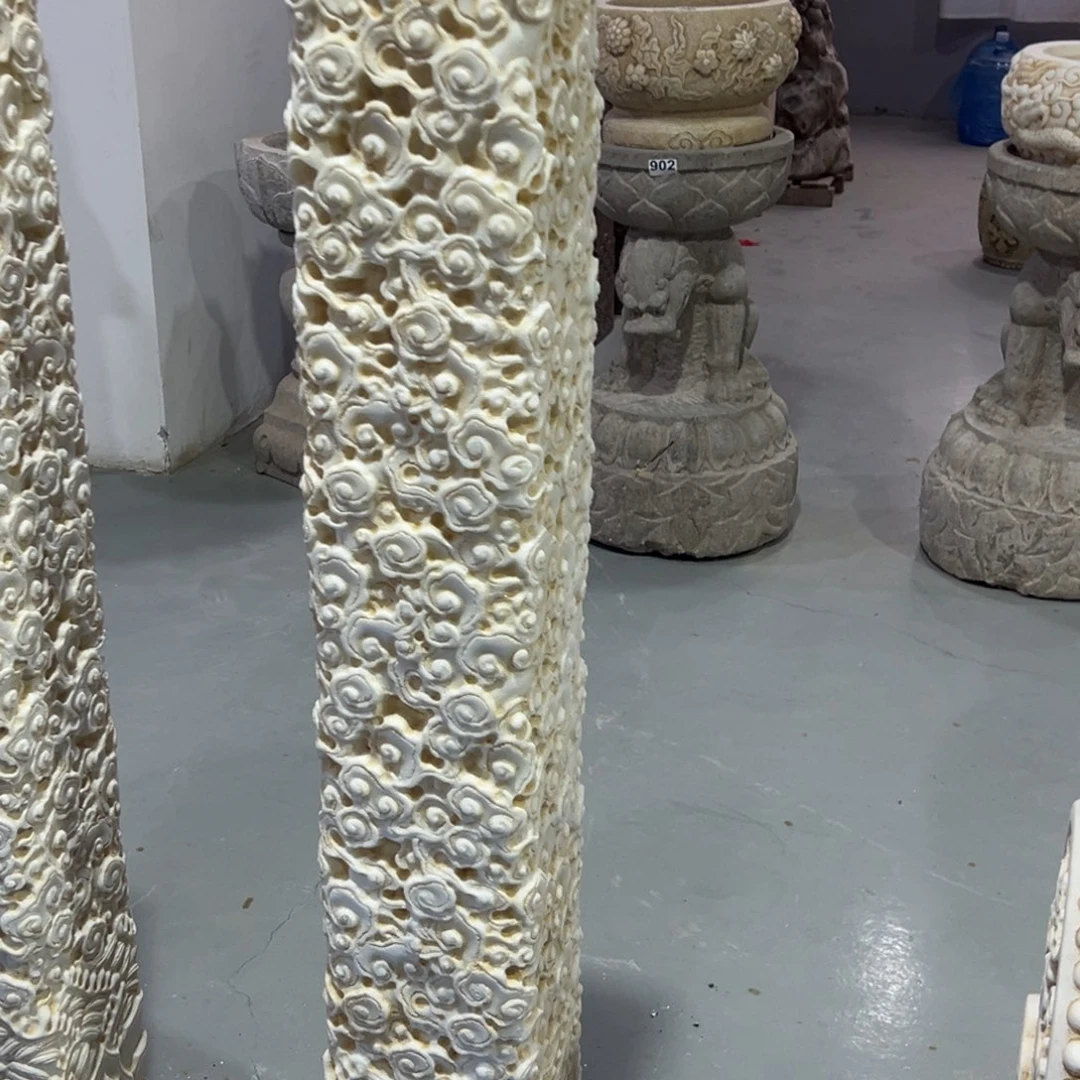 汉白玉材质祥云柱