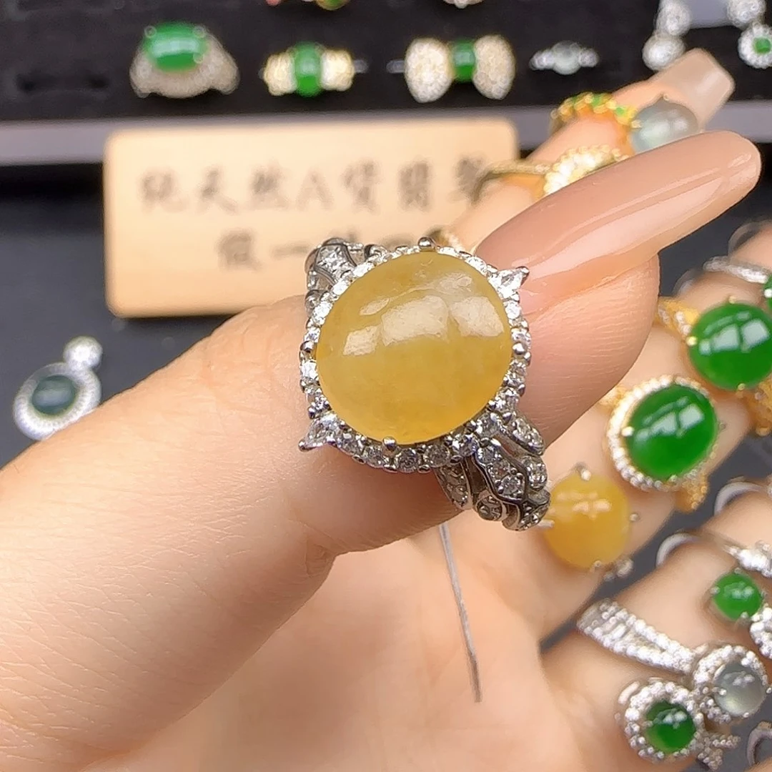 银S925镶嵌戒指翡翠