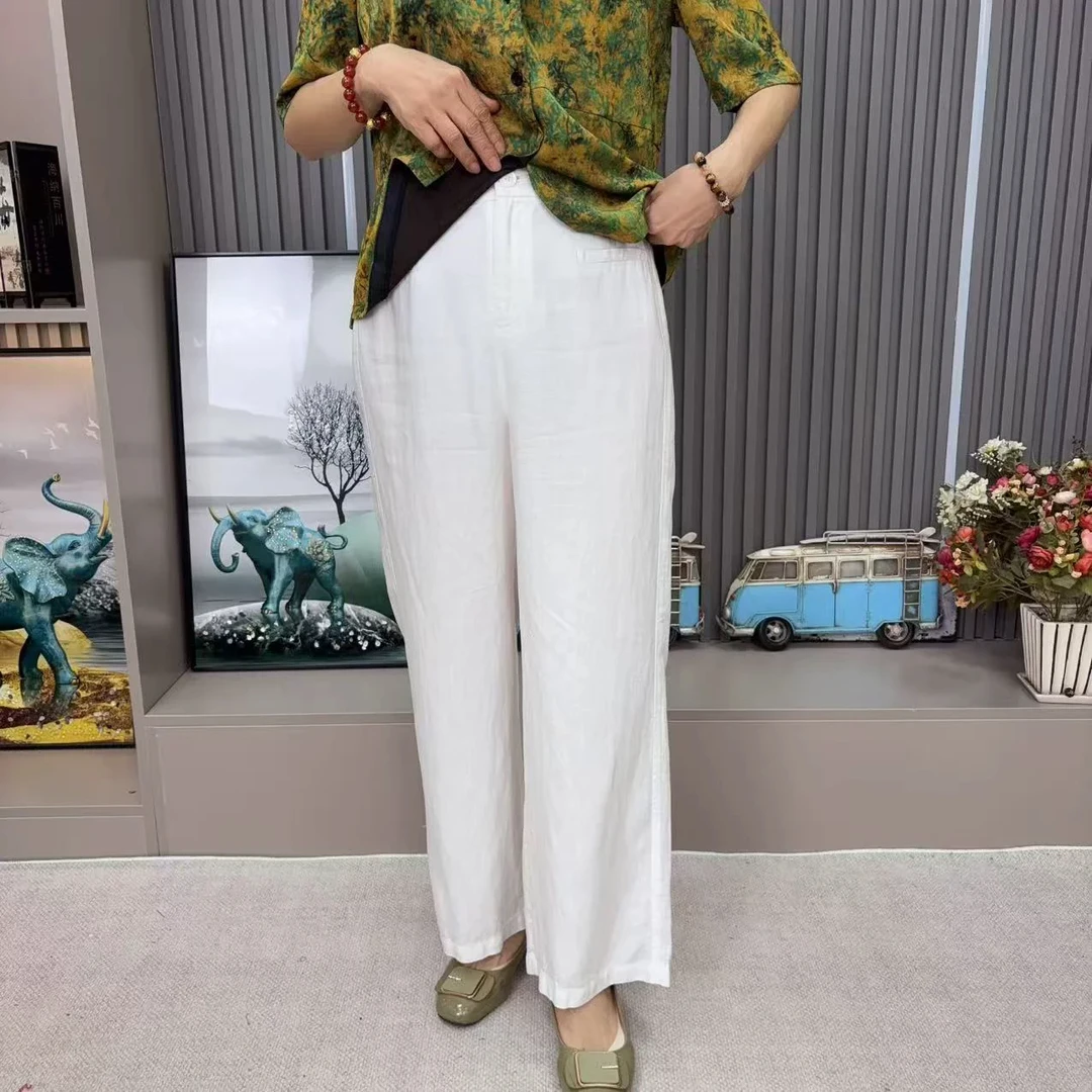 【LU-JIE K125】妈妈装中老年女士夏季薄款丝滑垂感休闲裤