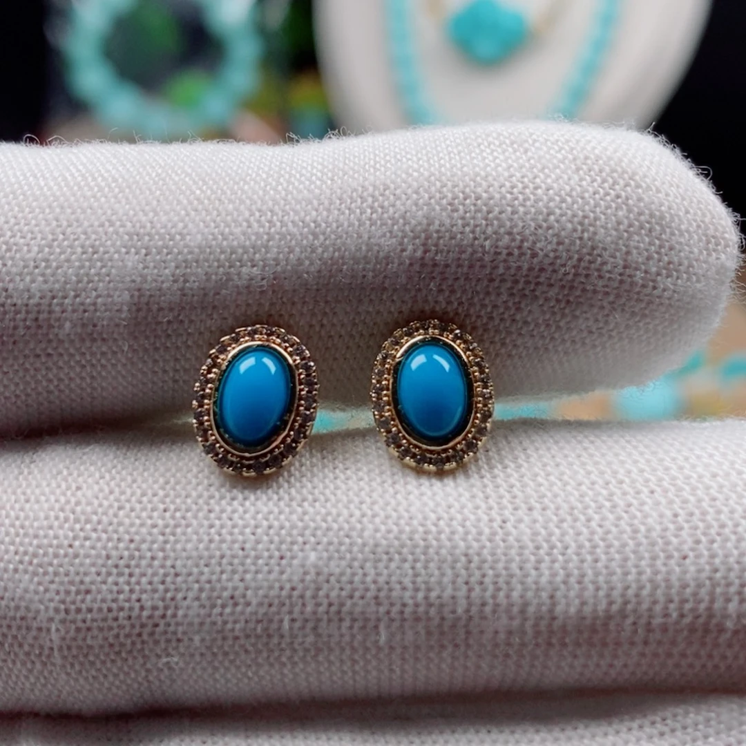 绿松石银S925镶嵌新款