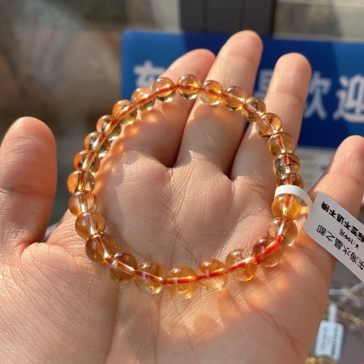 水晶手串未镶嵌黄塔金