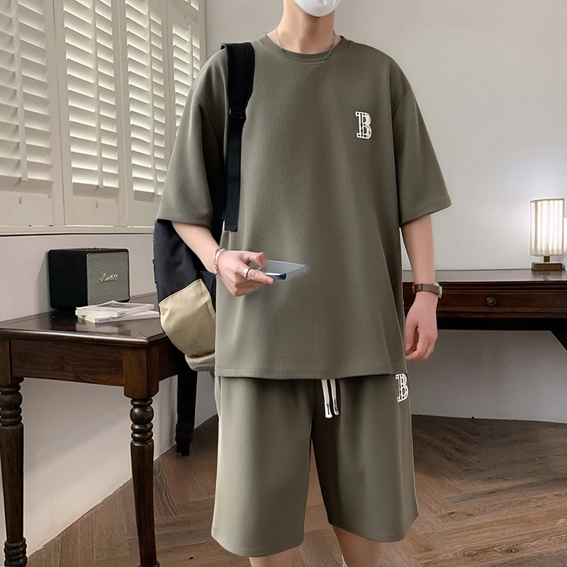 2025新款运动套装夏季时尚潮牌青少年初高中学生短袖短裤搭配一套