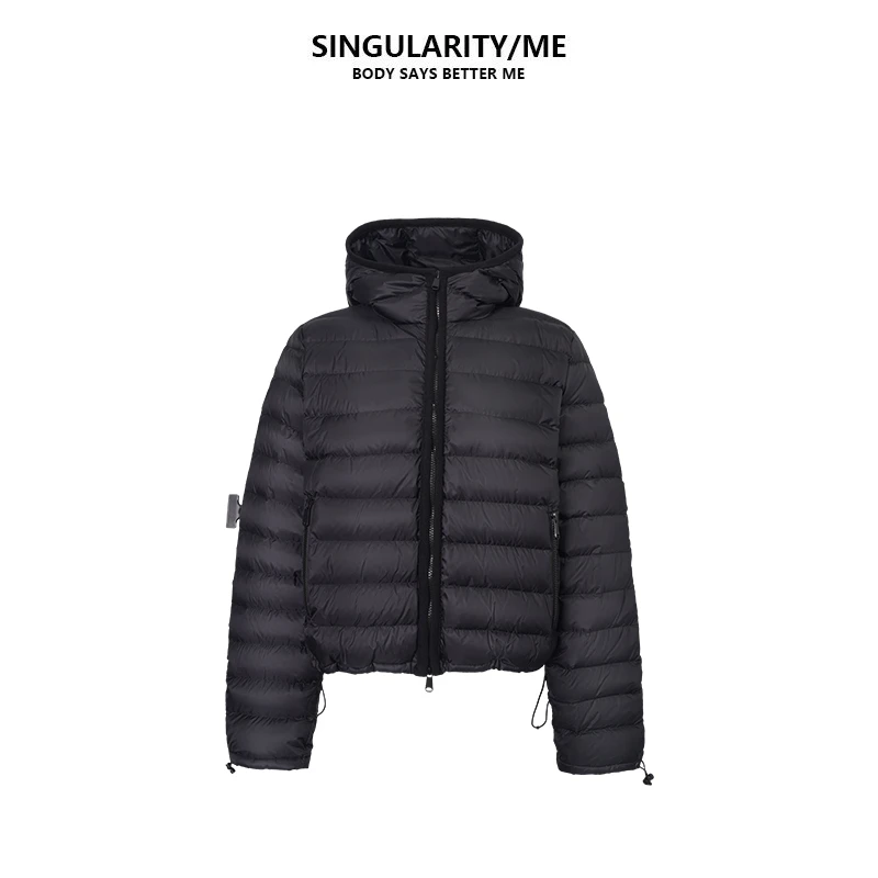 Singularity Me11A 2888 90白鸭绒连帽拉链排骨女165g羽绒服外套