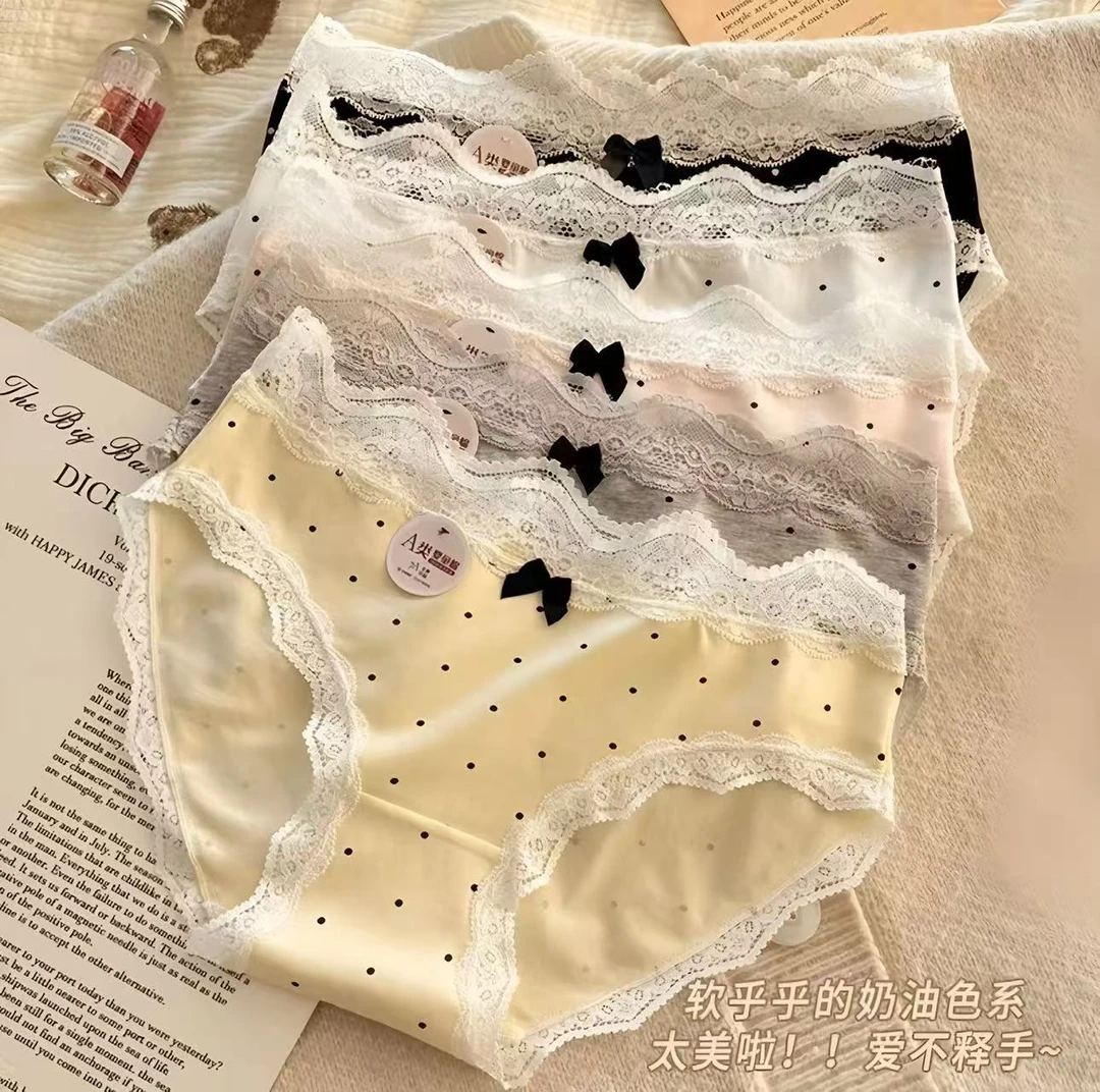 纯棉法式性感抗菌底档少女奶油波点内裤女生三角内裤