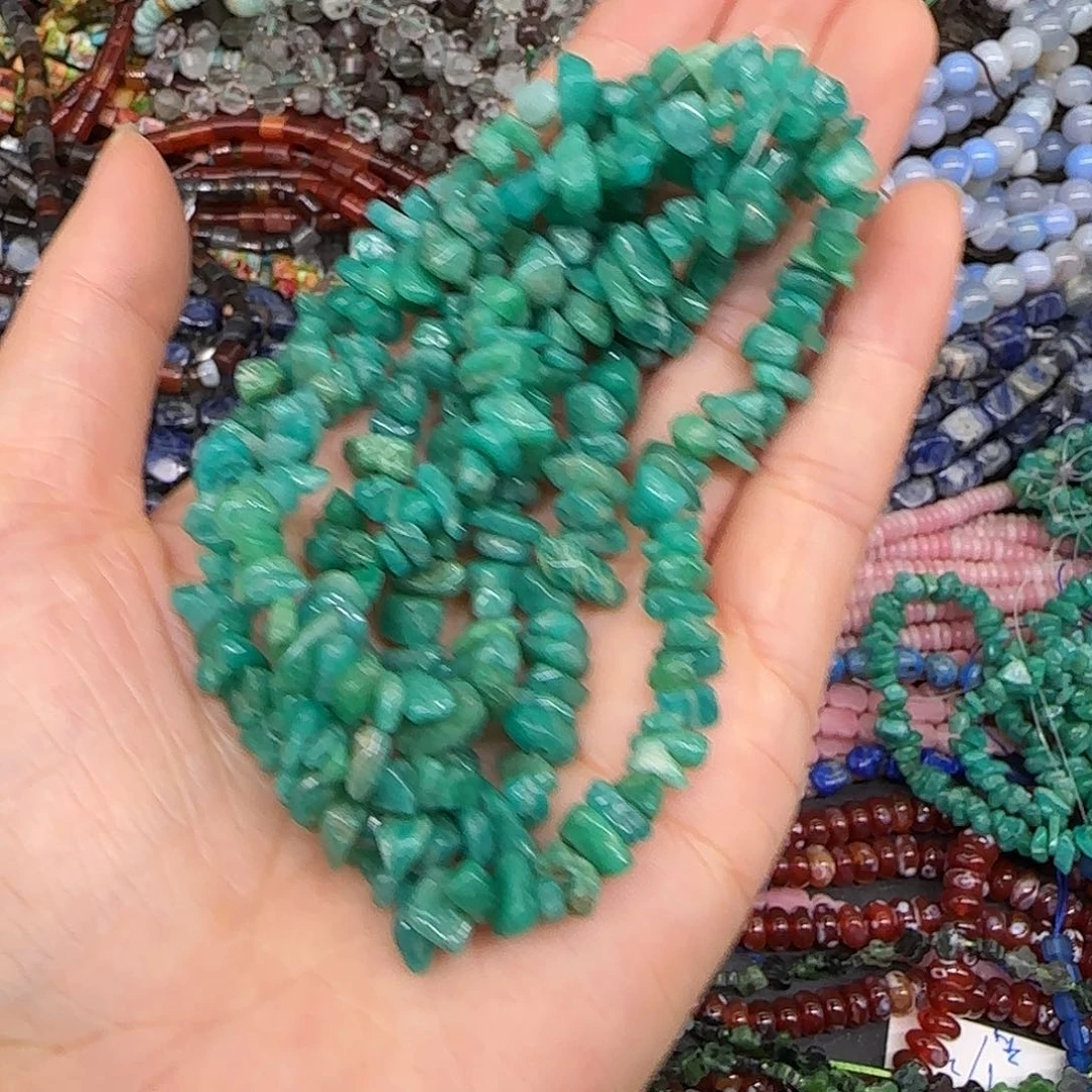 玛瑙/玉髓合金珠宝半成品天河石6-8mm加长一条