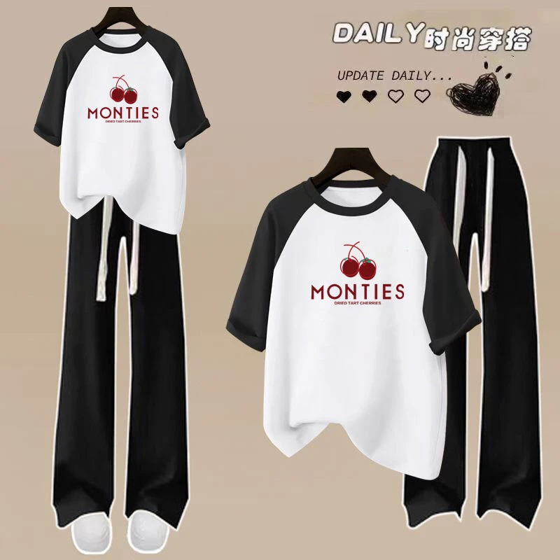 15高中学生少女大童夏季运动套装12初中生短袖长裤韩版洋气一整套