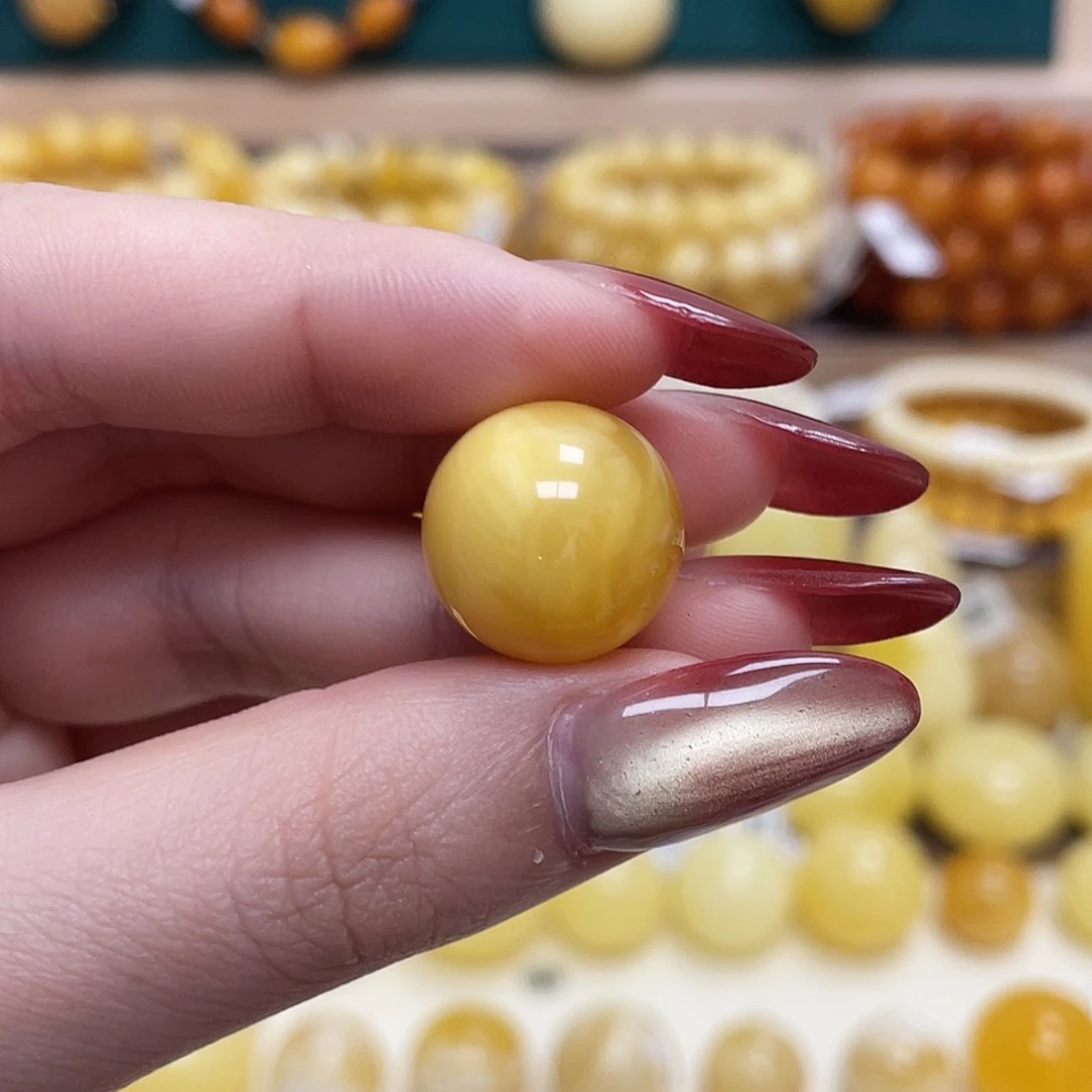 蜜蜡未镶嵌珠宝奇石16.6mm圆珠