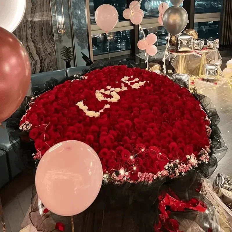 全国真花999/199/99朵玫瑰花束订婚生日表白礼物送达同城速递配送