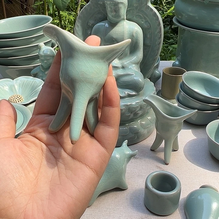 三足酒爵原矿仿古