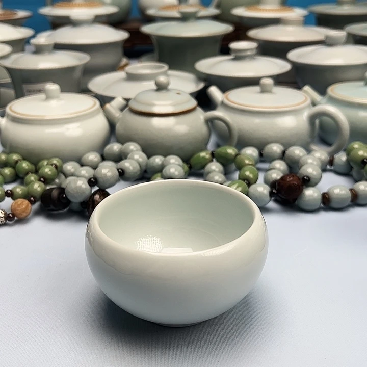 杯月白釉罗汗杯原矿原釉原产地