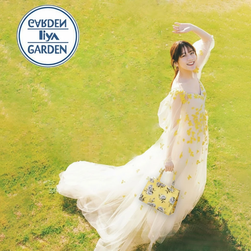 LiyaGarden田园风韩版夏季手提包长款春夏碎花印花气质白色包