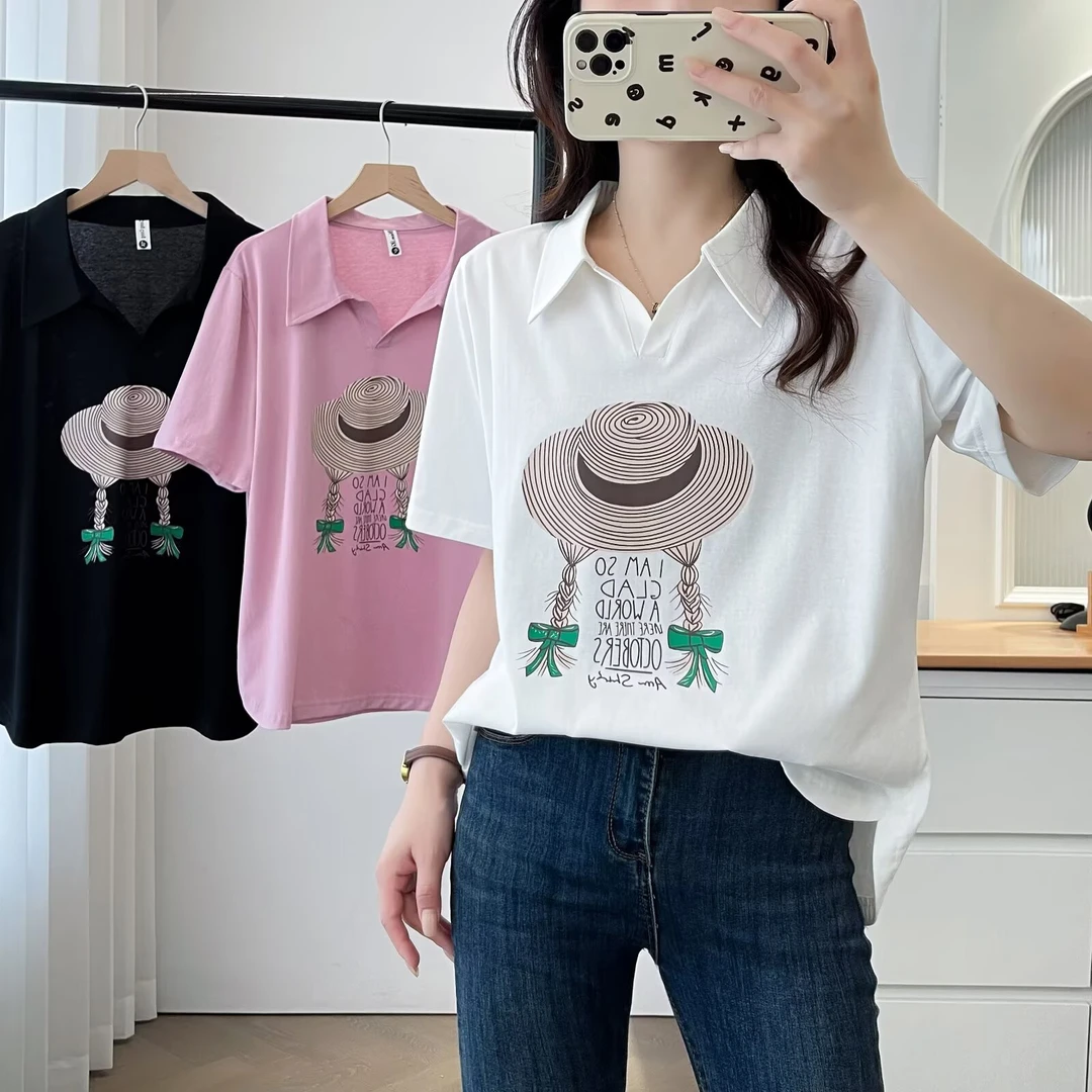 2025年夏季不对称短袖轻职风常规螺纹POLO衫减龄polo丁达尔风