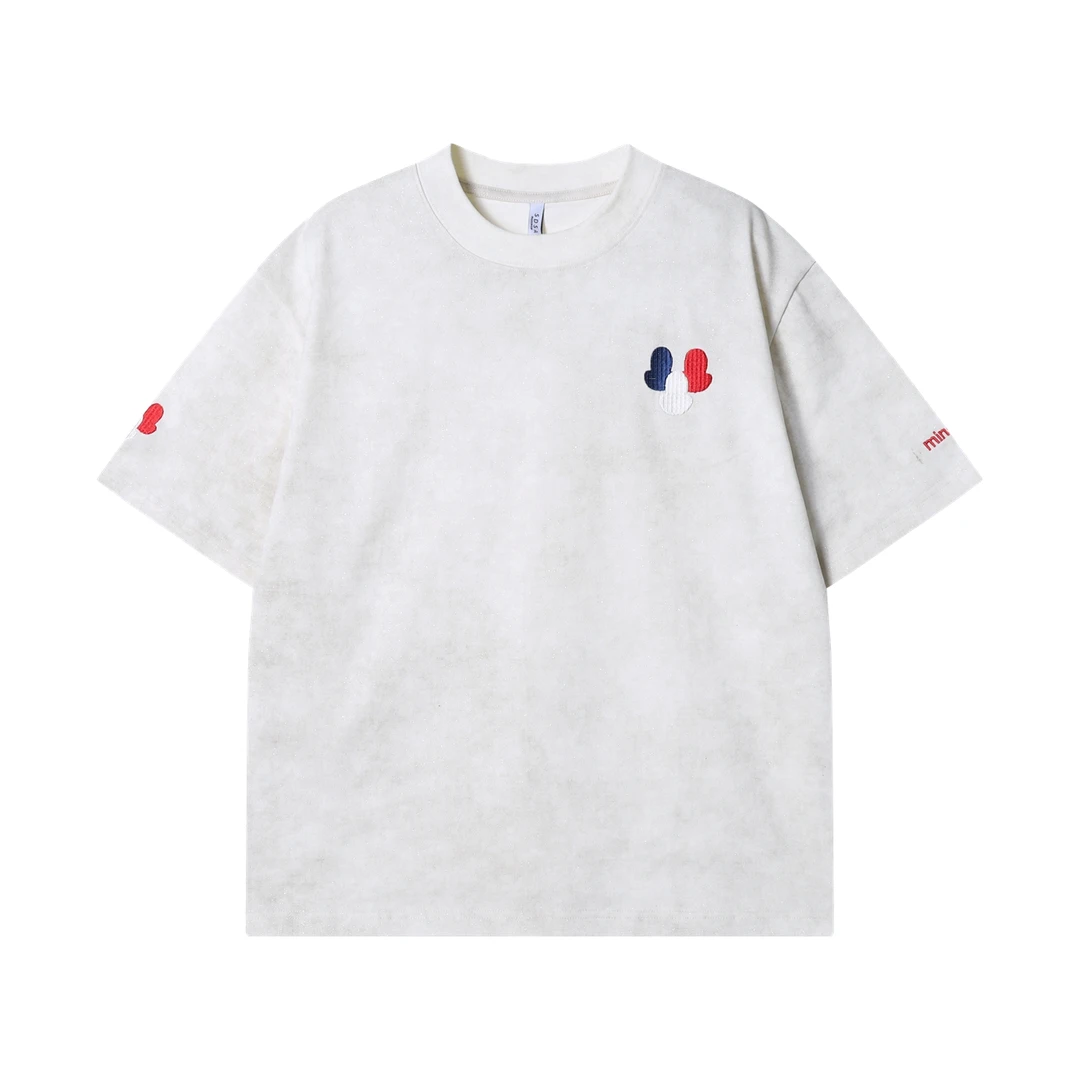 夏季高级感新款韩版卡通趣味彩色刺绣印花基础休闲显瘦百搭短袖