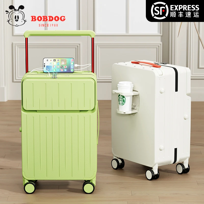 巴布豆行李箱女新款拉杆箱前开口密码箱男大容量宽拉杆旅行箱皮箱