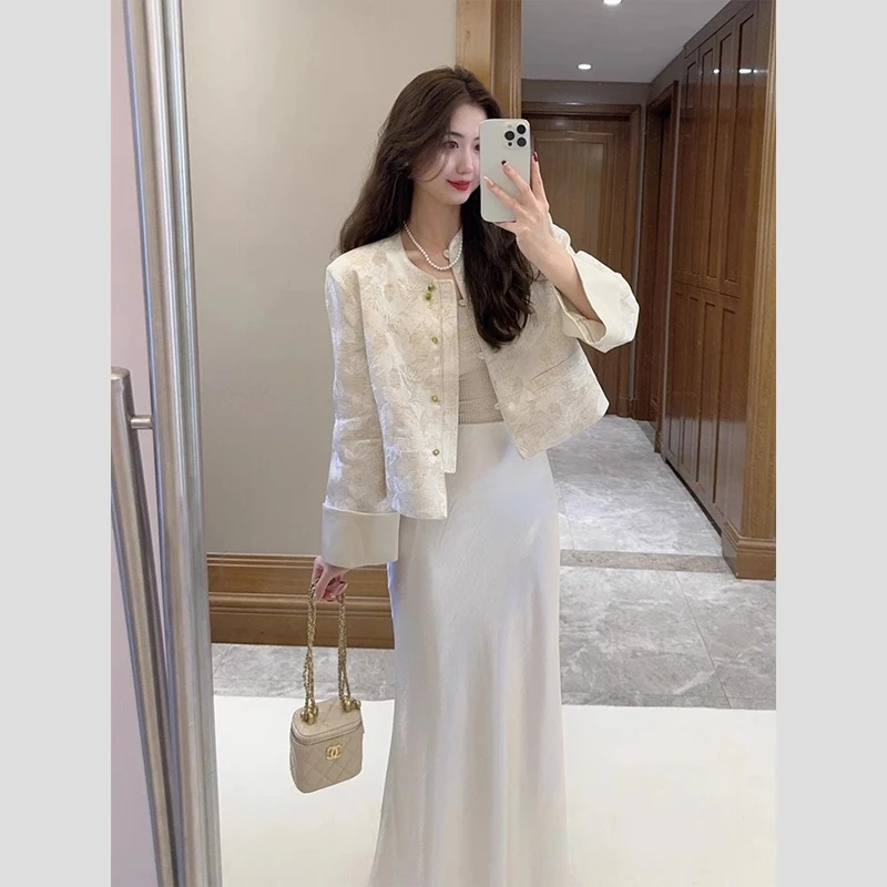 新中式国风女装盘扣上衣2025春季新款高级感复古百搭气质提花外套