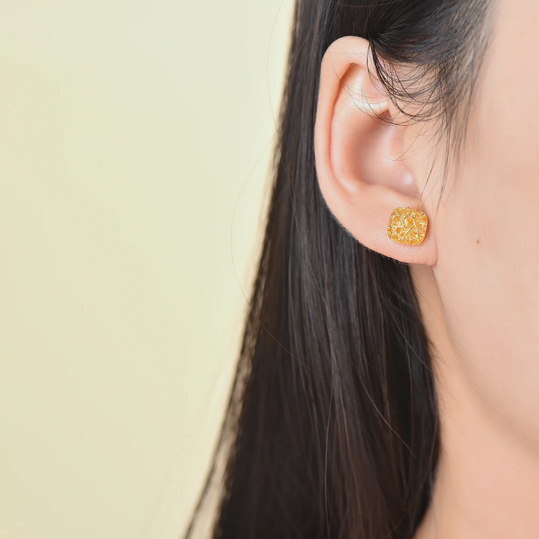 足银耳饰 方糖耳钉气质百搭简约