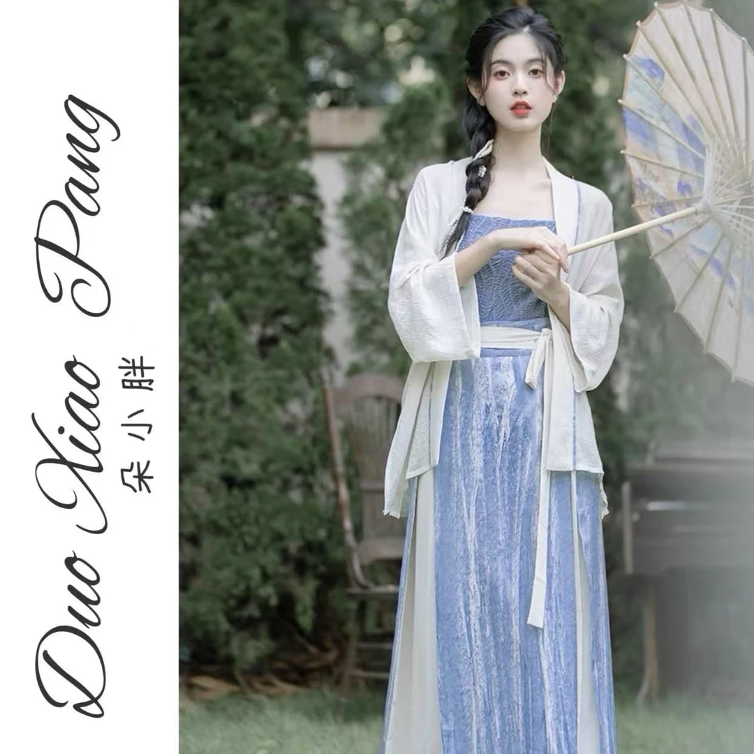 【82399】汉服海风写生对襟防晒短衫改良肌理感连衣裙